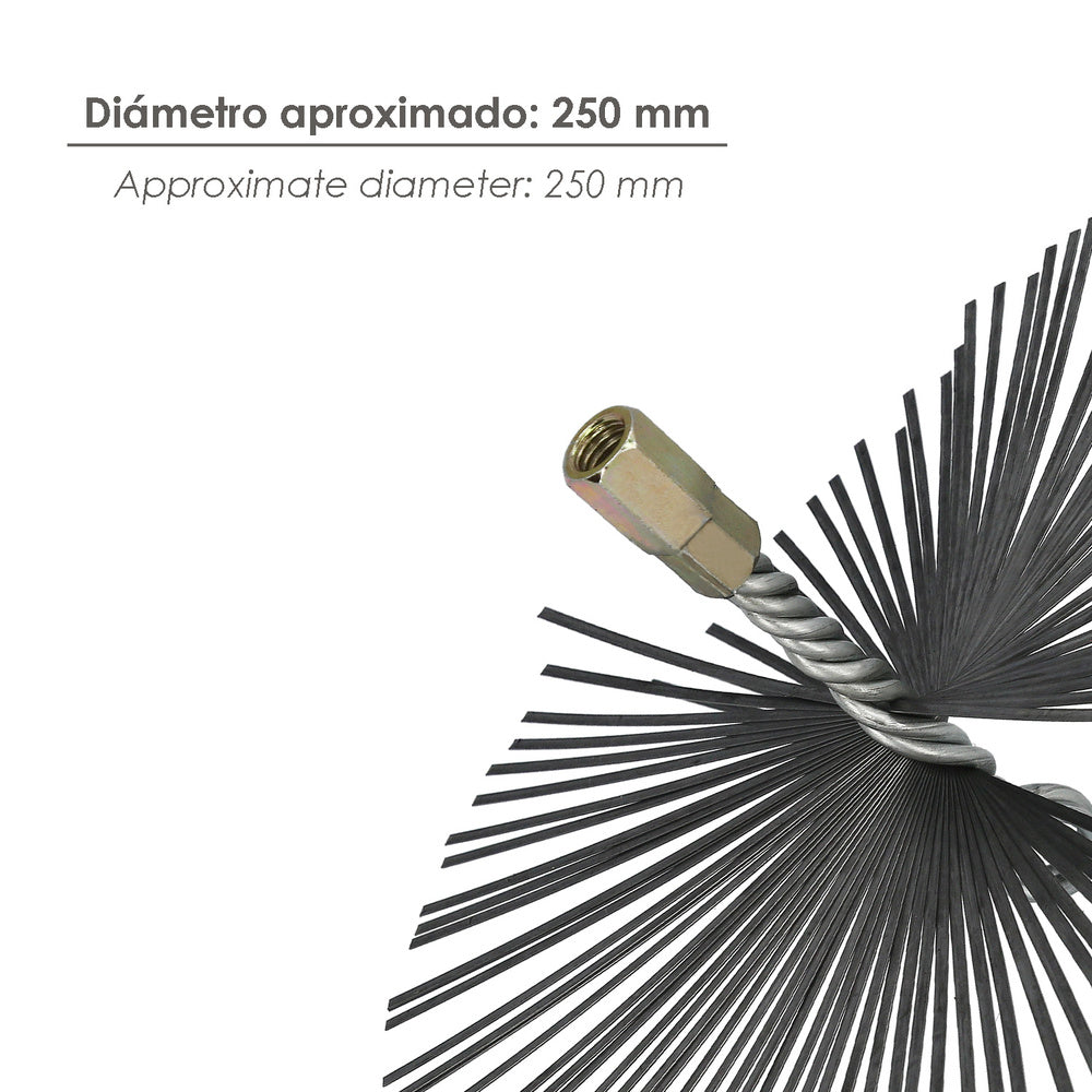 Cepillo deshollinador acero pl. 250 mm m12