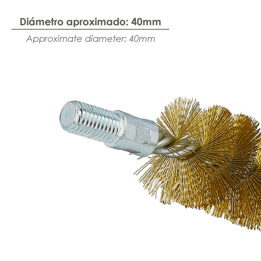 Escova de limpeza de tubos de aço 40 mm M12