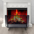 Pantalla chimenea 98,5 x 50 (alt) cm. Salvachispas, protector chimenea, protector rejilla chimenea.
