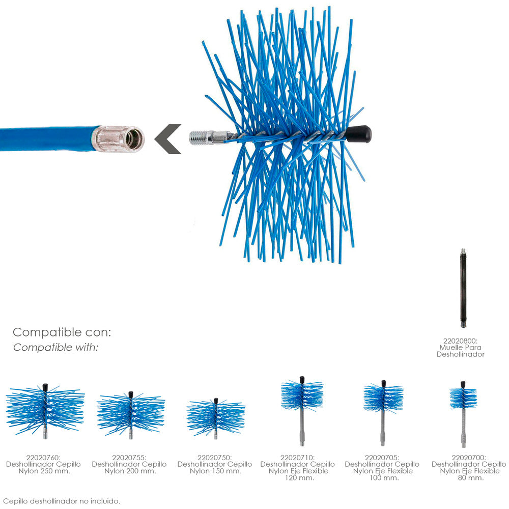 5-section 140 cm chimney sweep rod (7 meters x 20 mm diameter)