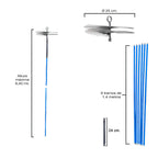 Chimney sweep brush kit 8.4 meters x 250 mm diameter.