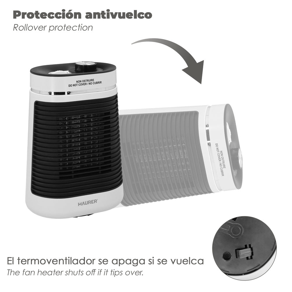 Termoventilador cerámico oscilante 1000/1500 watt.