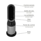 Termoventilador cerámico oscilante con mando 1.300 / 2.000 watt. Temporizador 12 horas.