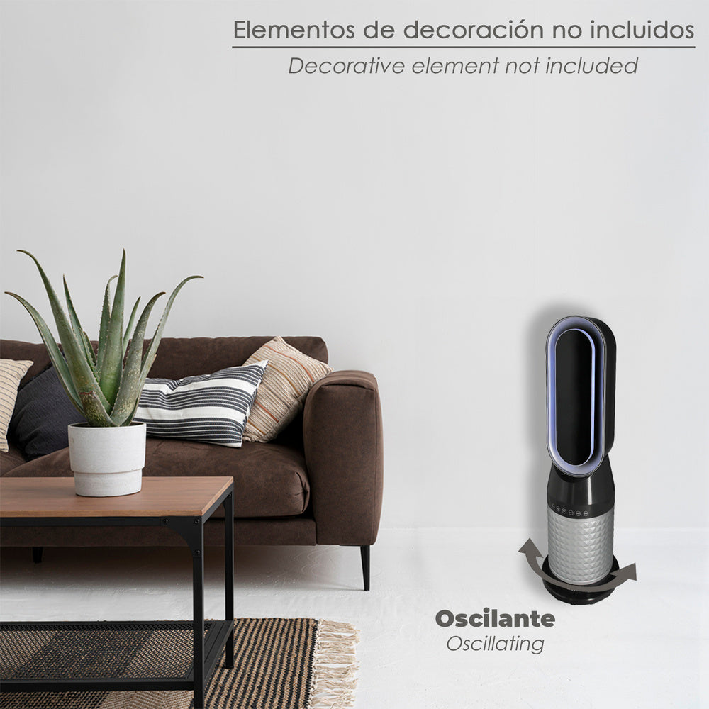 Termoventilador cerámico oscilante con mando 1.300 / 2.000 watt. Temporizador 12 horas.