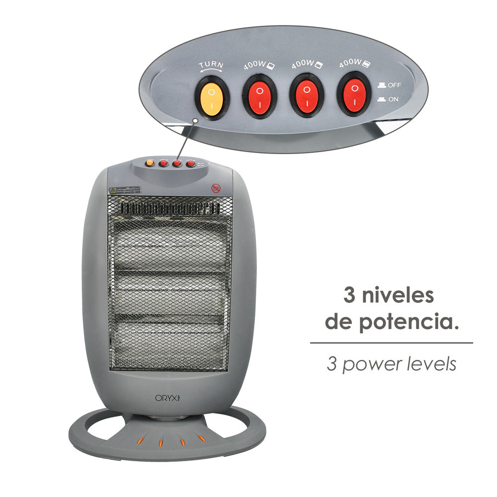 Estufa halógena oscilante 400 / 800 / 1200 w