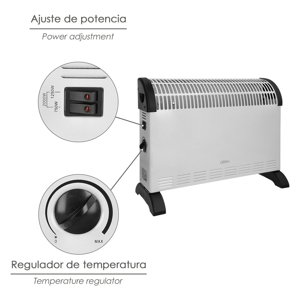 Floor convector heater 750 / 1250 / 2000W power