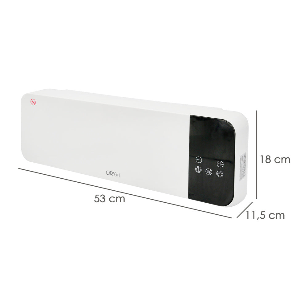 Wall-mounted split convection heater 1000 / 2000 watt.