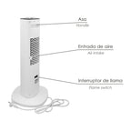 Calefactor cerámico ptc torre efecto llama 2000 watt. Oscilante. Termoventilador eléctrico