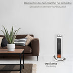 Calefactor cerámico ptc torre efecto llama 2000 watt. Oscilante. Termoventilador eléctrico