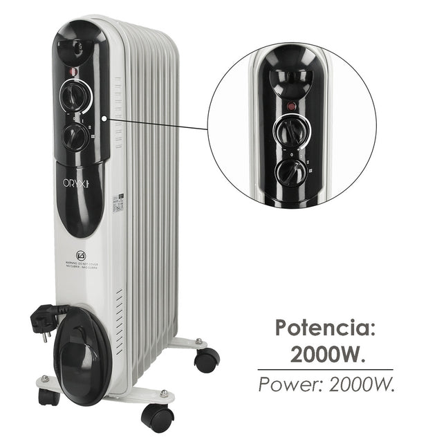 Radiador aceite 2000w 9 elementos