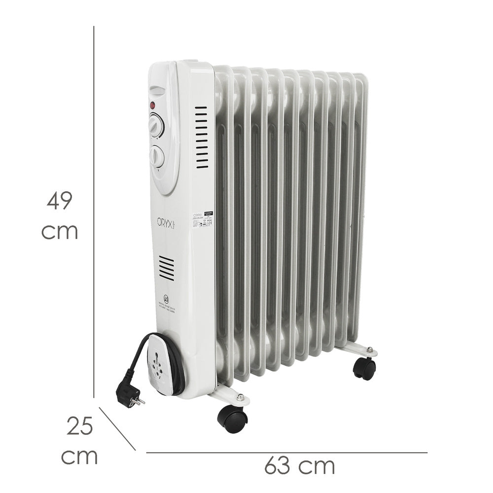 2500w 11-element oil-filled radiator