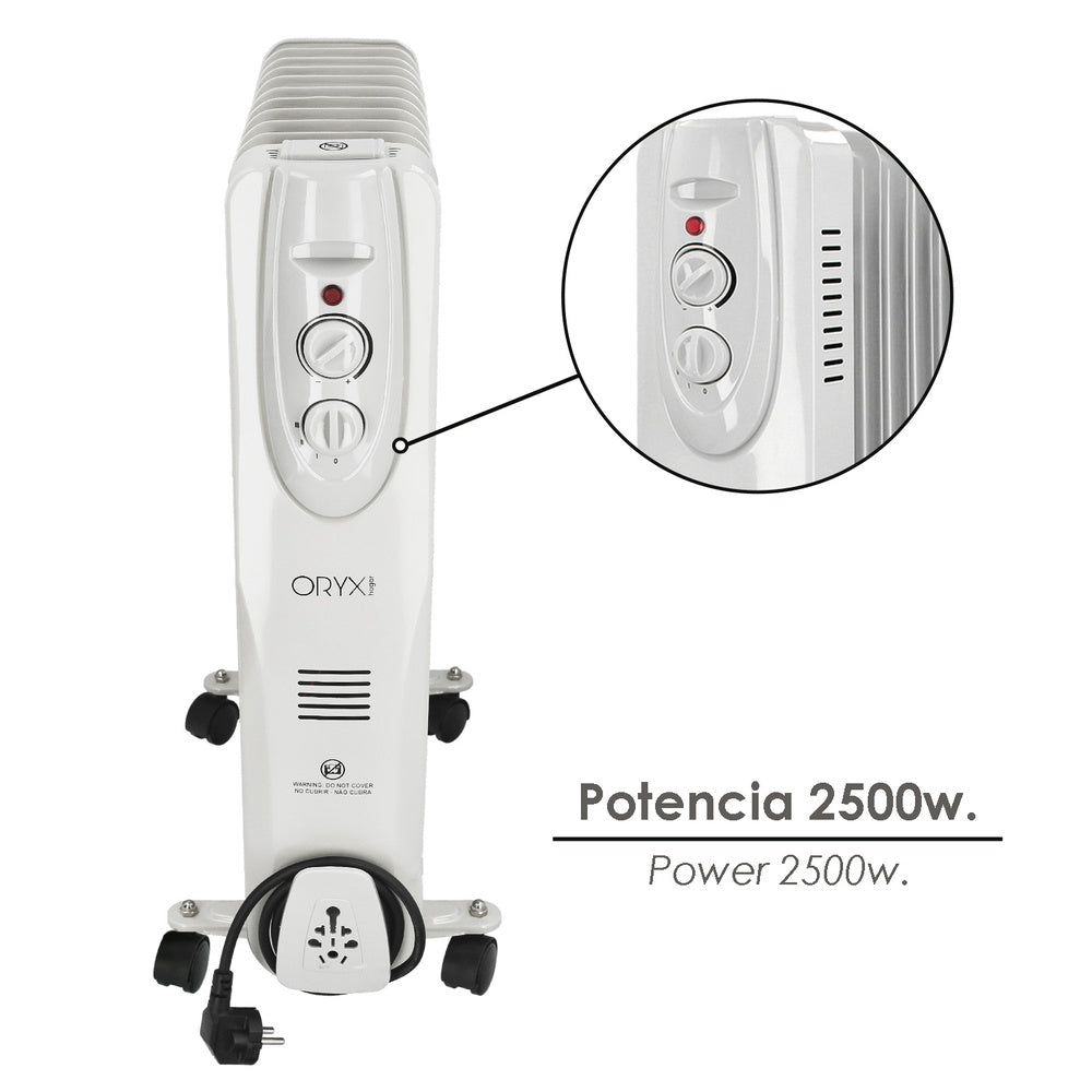 2500w 11-element oil-filled radiator