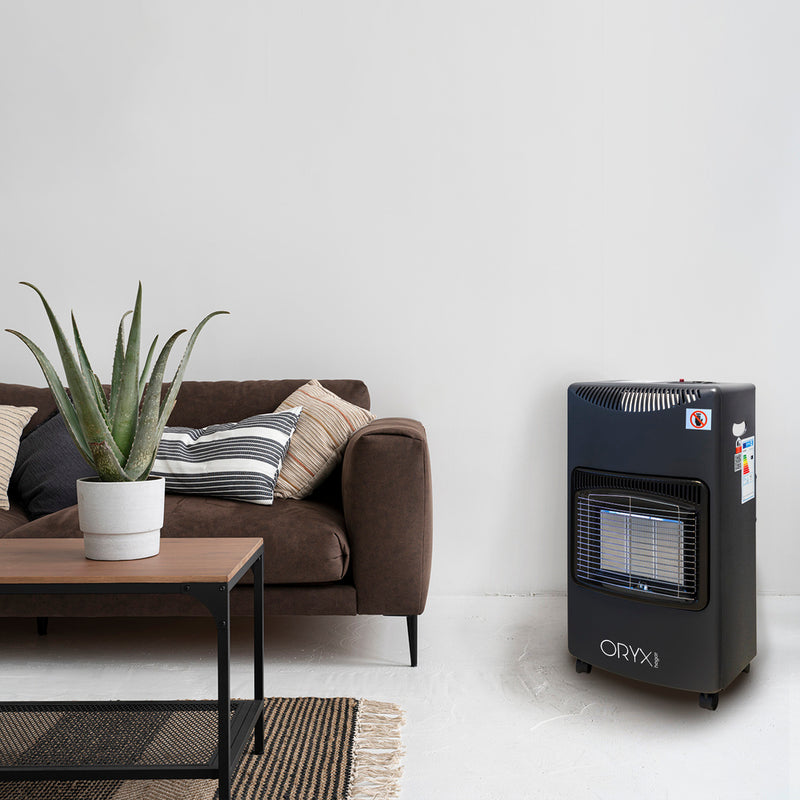 Estufa gas infrarroja cerámica 4,5 kw. 3 potencias, triple sistema de seguridad, con ruedas, encendido piezo-electrico