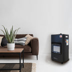 Estufa gas infrarroja cerámica 4,5 kw. Plegable 3 potencias, triple sistema de seguridad, con ruedas, encendido piezo-electrico