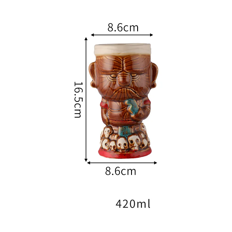Vaso tiki de cerámica 330-610 ml | Diseño creativo, gran capacidad, ideal para cóctelesVasosHome & Garden > Kitchen & Dining > Tableware > Drinkware > Tumblers