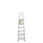 Aluminum 5-step folding ladder, household use, non-slip, light and resistant