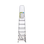 Escalera aluminio 7 peldaños plegable, uso doméstico, antideslizante, ligera y resistente