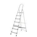 Escalera aluminio 7 peldaños plegable, uso doméstico, antideslizante, ligera y resistente