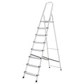 Escalera aluminio 8 peldaños plegable, uso doméstico, antideslizante, ligera y resistente