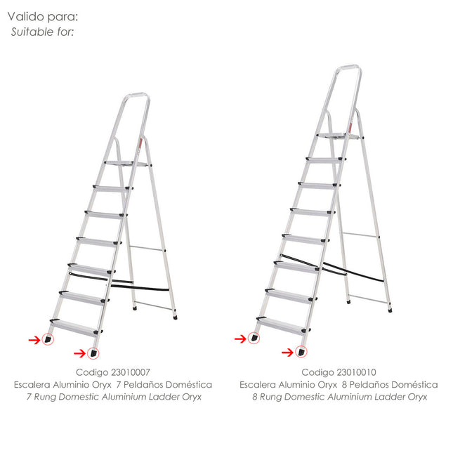 Contera escaleras aluminio oryx delantera de 7 y 8 peldaños