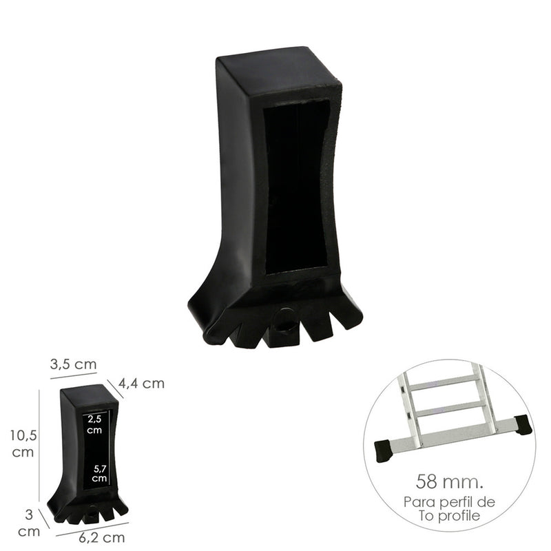 Contera larguero escalera 2 y 3 tramos /  escalera multiposicional con perfil 58 mm. versión 2019