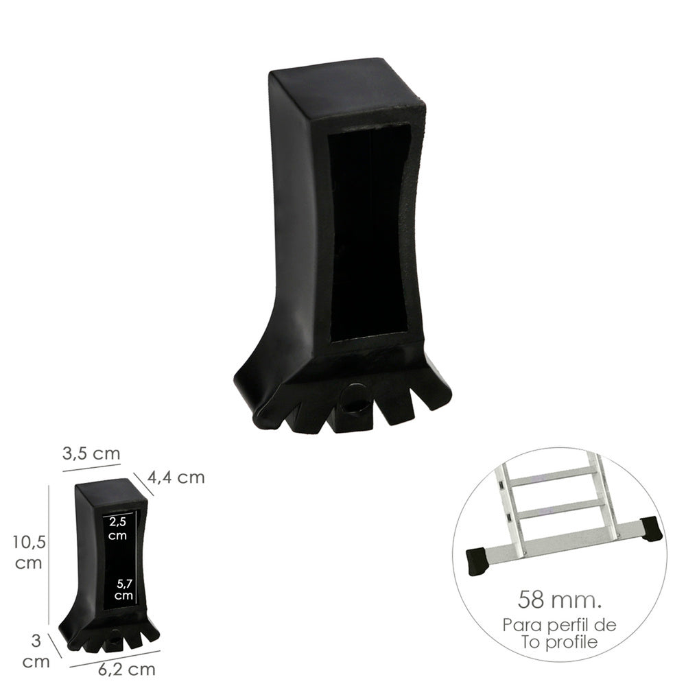 Stair rung cap for 2 and 3-section ladders / multi-position ladder with 58 mm profile 2019 version