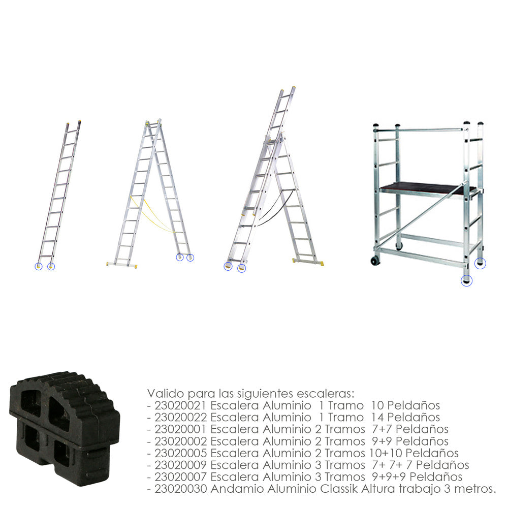 Ladder end cap for 1 / 2 / 3 sections and aluminum Classik scaffold version 2019