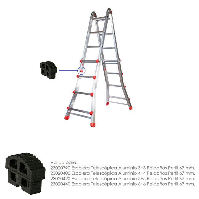 Contera escaleras telescopicas perfil de 67 mm. tramos interior. version 2019