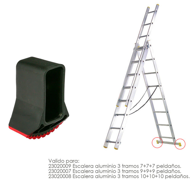 Contera escalera larguero aluminio industrial 10+10+10 / 9+9+9 / 7+7+7 peldaños version 2019