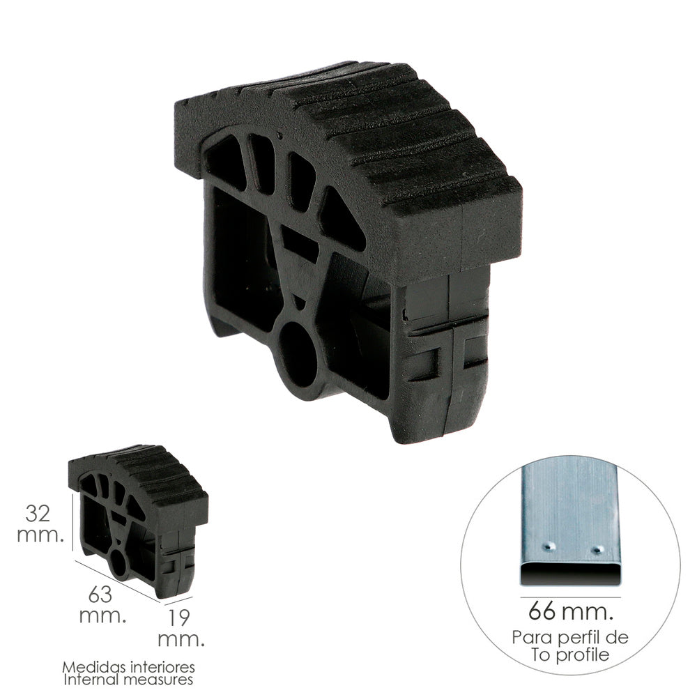 Contera para escalera pronor 2 tramos con 10+10 peldaños ( perfil 66 mm)
