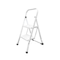 Escalera domestica acero 2 peldaños, escalerilla blanca