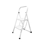 Escalera domestica acero 2 peldaños, escalerilla blanca