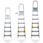 Escalera doméstica aluminio profesional 6 peldaños 12 cm grosor.