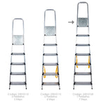 Escalera doméstica aluminio profesional 7 peldaños 12 cm grosor.