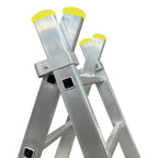 Escalera aluminio 2 tramos 12+12 peldaños. Plegable, antideslizante, resistente