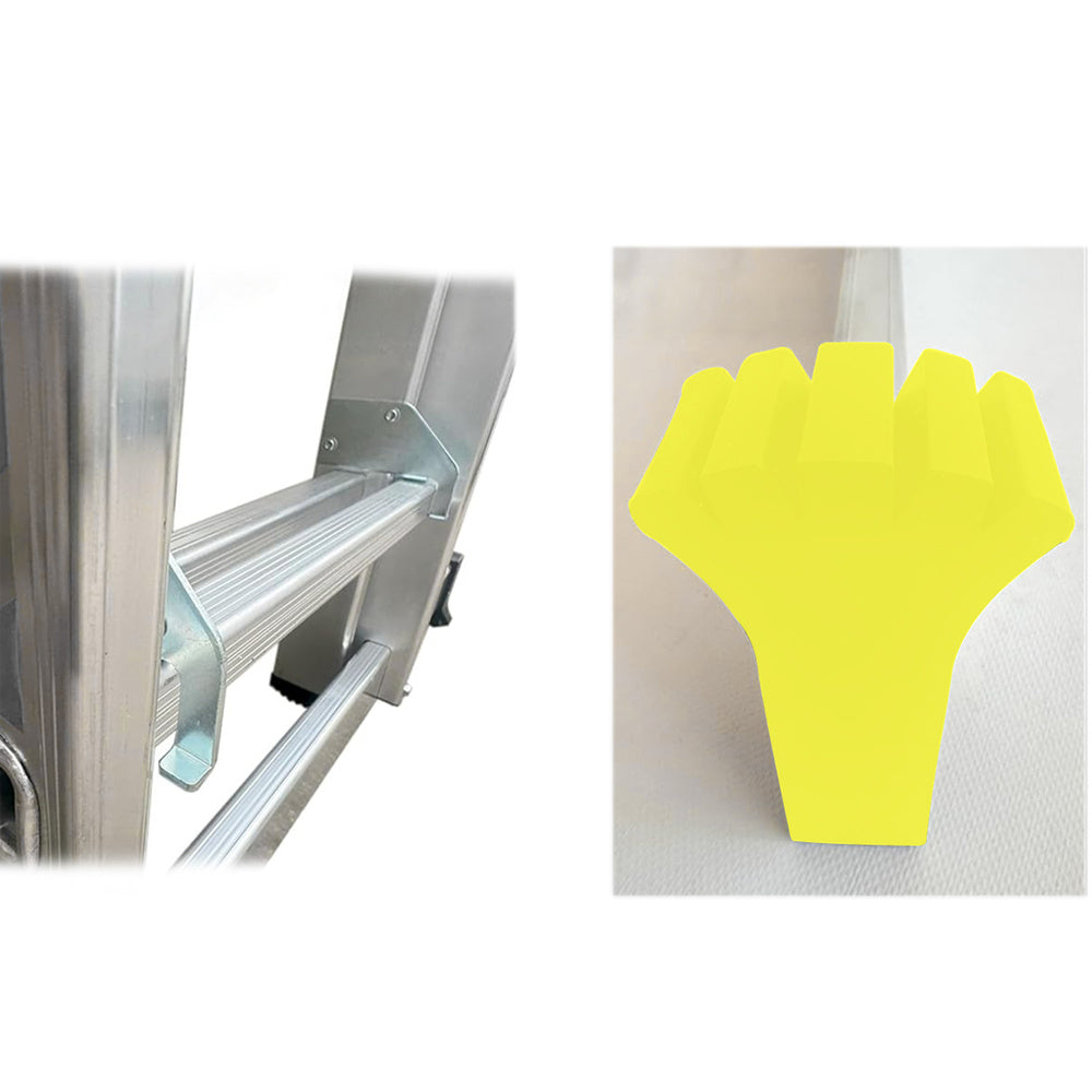 Escalera aluminio 2 tramos mecánica 14 peldaños. Plegable, telescópica, antideslizante, resistente