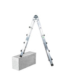 Escalera telescópica aluminio  3+3 peldaños perfil 67 mm
