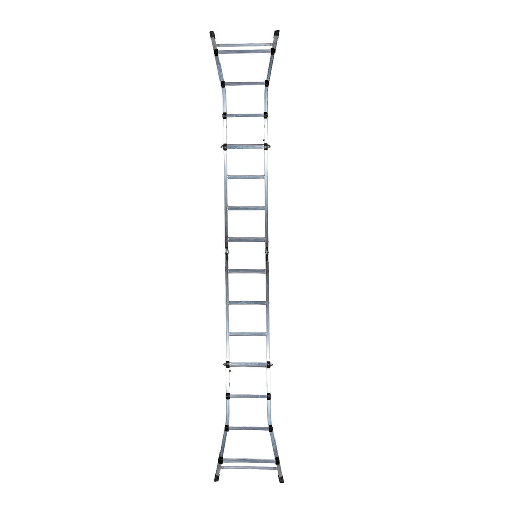 Escalera telescópica aluminio  3+3 peldaños perfil 67 mm