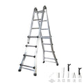 Escalera telescópica aluminio  3+3 peldaños perfil 67 mm