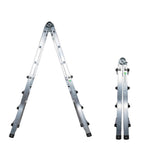 Escalera telescópica aluminio  6+6 peldaños perfil 67 mm