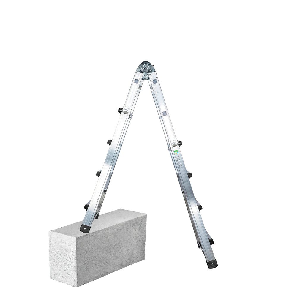 Escalera telescópica aluminio  6+6 peldaños perfil 67 mm