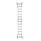Escalera telescópica aluminio  6+6 peldaños perfil 67 mm
