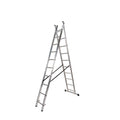 Aluminum ladder 2 sections 10+10 steps. Foldable, non-slip, resistant