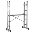 Mobile aluminum scaffolding maximum height 3 meters. Double ladder, step ladder, professional ladder, telescopic ladder,