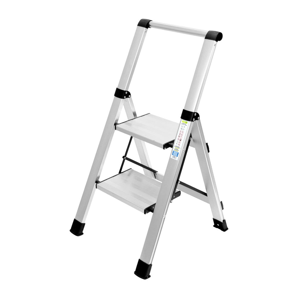 Escalera plana aluminio 2 peldaños