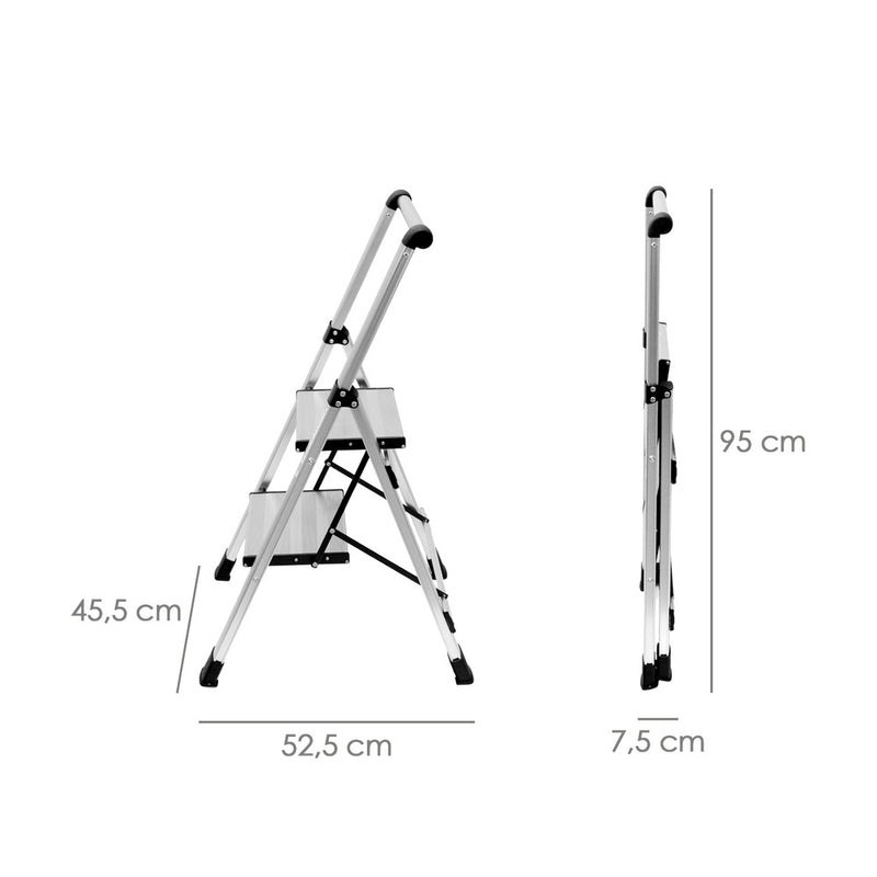 Escalera plana aluminio 2 peldaños
