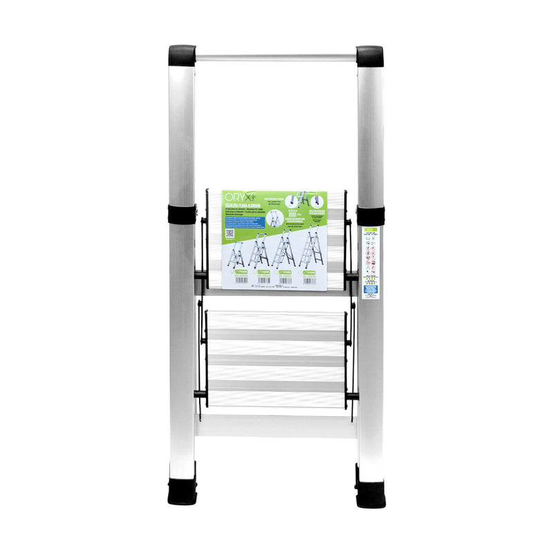 Escalera plana aluminio 2 peldaños