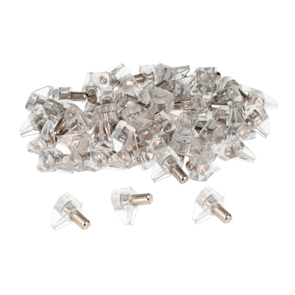 Soporte de plástico con anclaje metalico 5 ø mm para estanterias / estantes (caja 100 unidades)