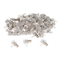 Soporte de plástico con anclaje metalico 5 ø mm para estanterias / estantes (caja 100 unidades)