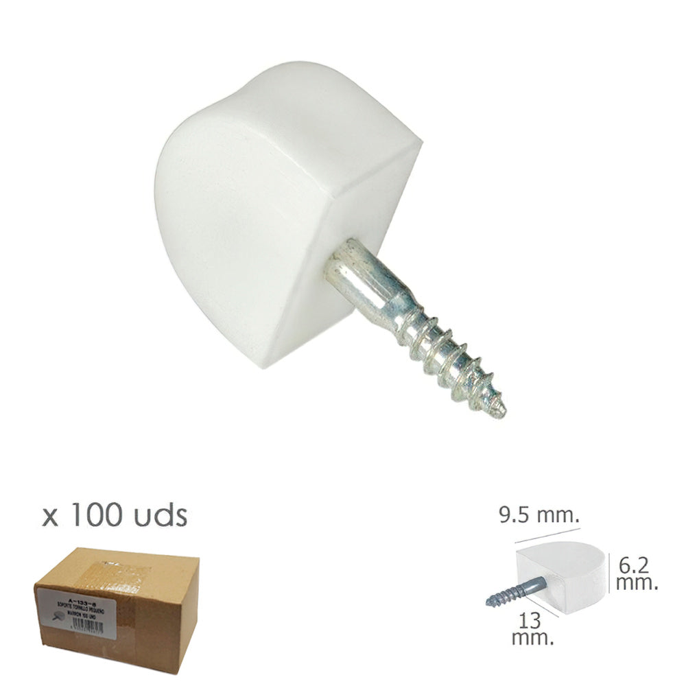 Shelf support, small white screw (box of 100 units)